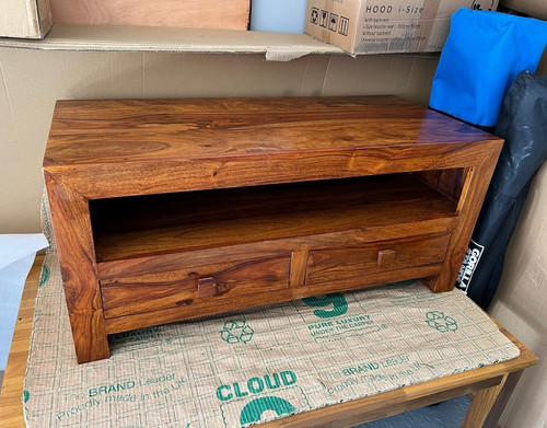 Wood stand brown drawers - 2,