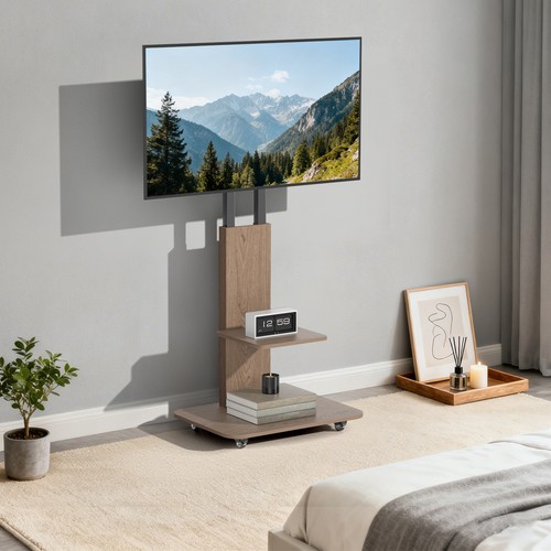 Mobile stand with wood - 2,
