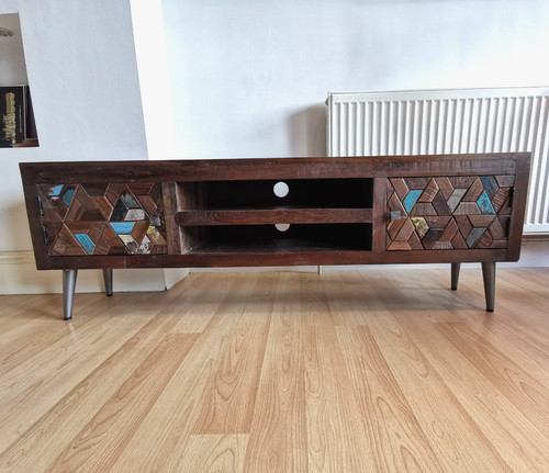 Rustic hardwood media unit - rustic,