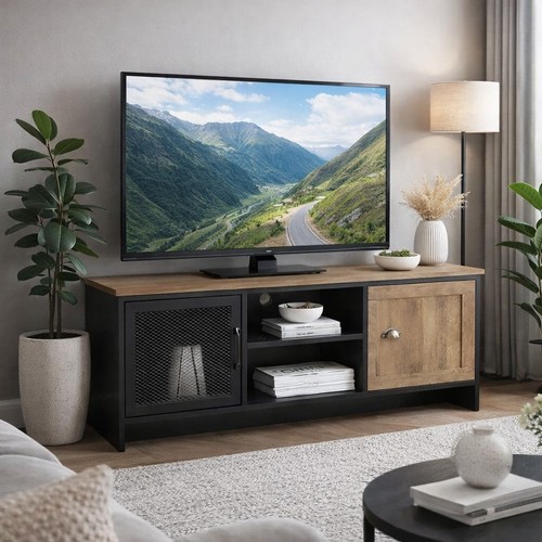 Stand cabinet black wooden - tv,